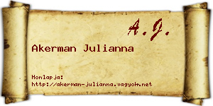 Akerman Julianna névjegykártya